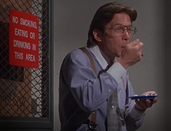 Lumbergh with cake sign